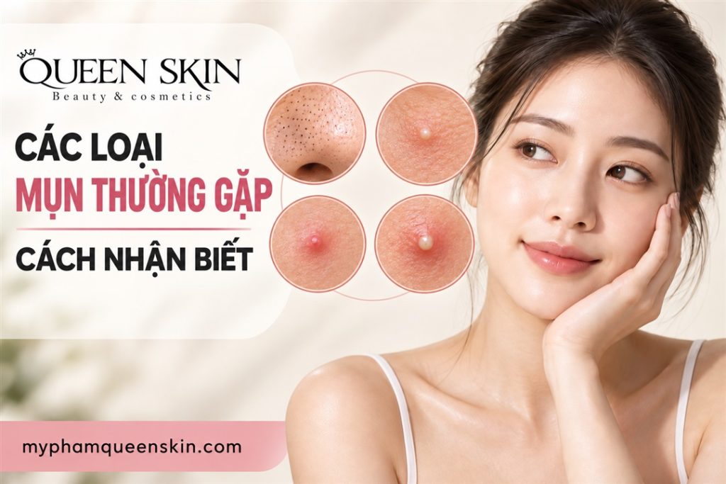 Minh họa một số dạng mụn thường gặp trên da